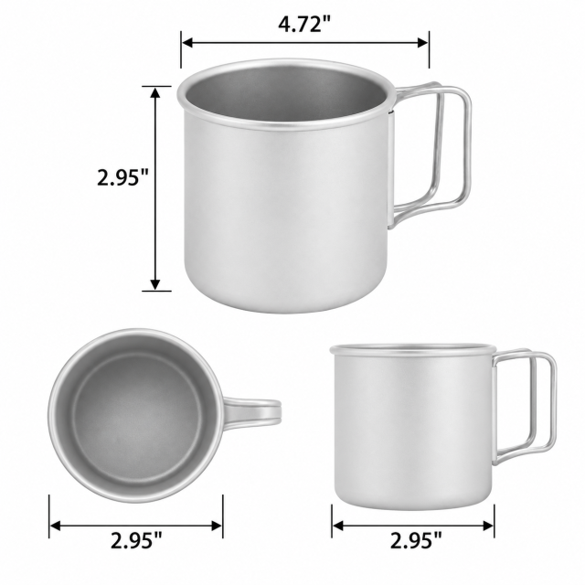 10 Oz Folding Aluminum Outdoor Teacup