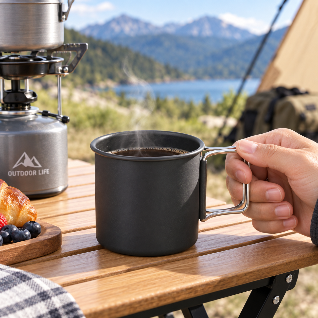 10 Oz Folding Aluminum Outdoor Teacup