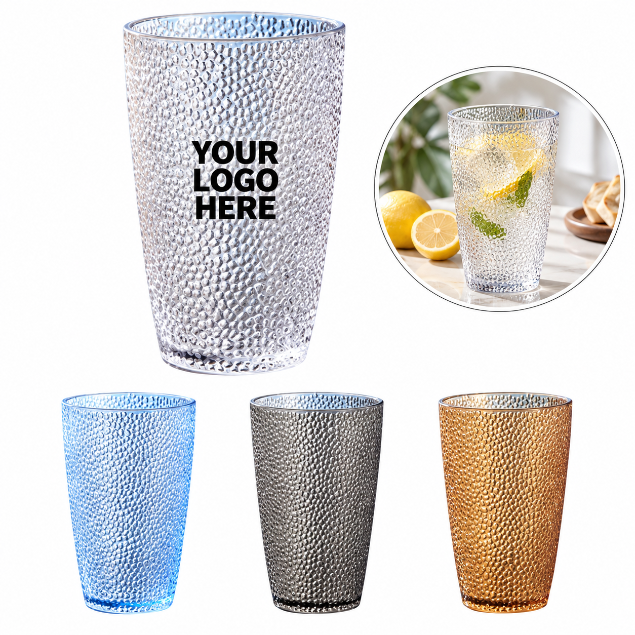 16.9 Oz Hammered Texture PC Beverage Cup