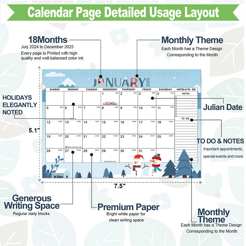 2025 Desk Calendar