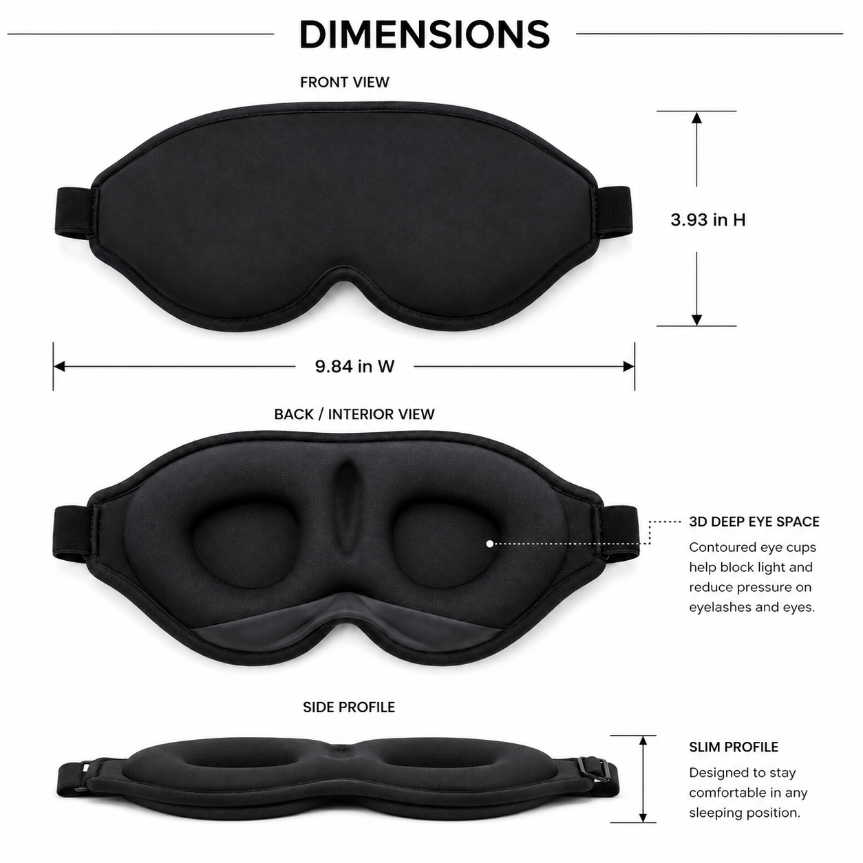 3D Weighted Eye Mask For Sleeping