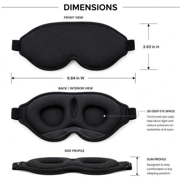 3D Weighted Eye Mask For Sleeping