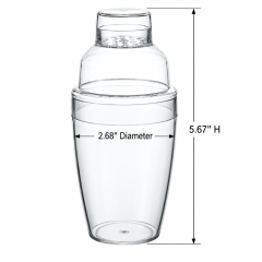 6 Oz 3-Piece PS Cocktail Shaker