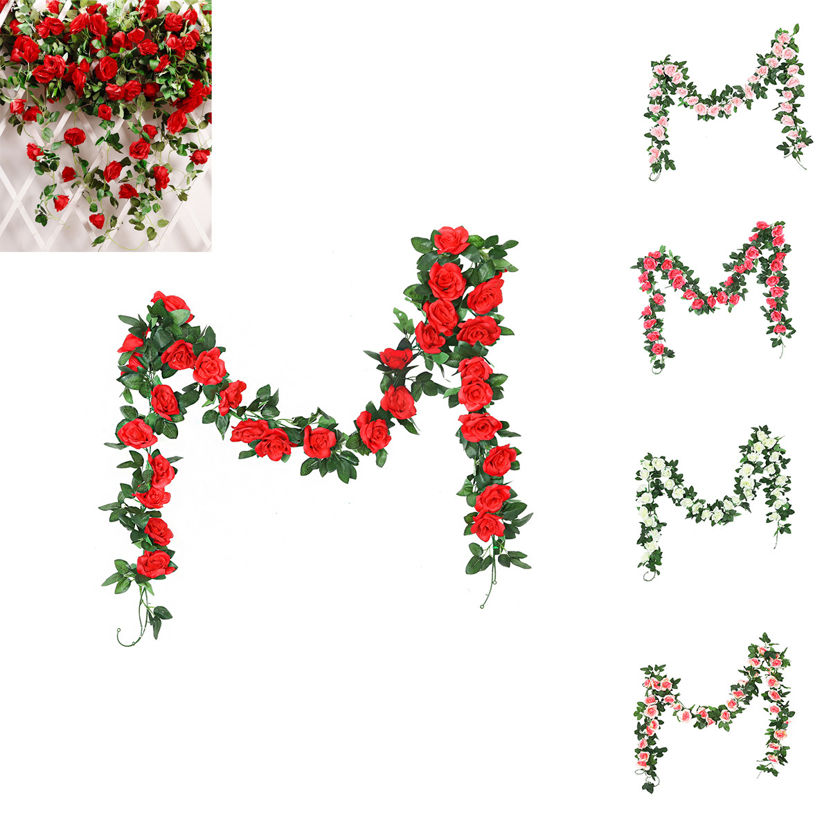 Artificial Rose Vine Flowers Plants Fake Flower Vine