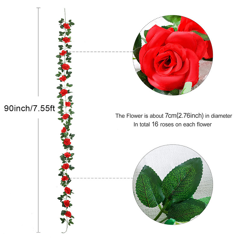 Artificial Rose Vine Flowers Plants Fake Flower Vine
