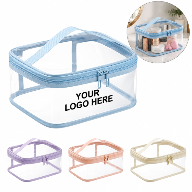 Clear PVC Zippered Travel Toiletry Makeup Bag
