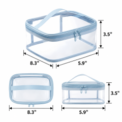 Clear PVC Zippered Travel Toiletry Makeup Bag