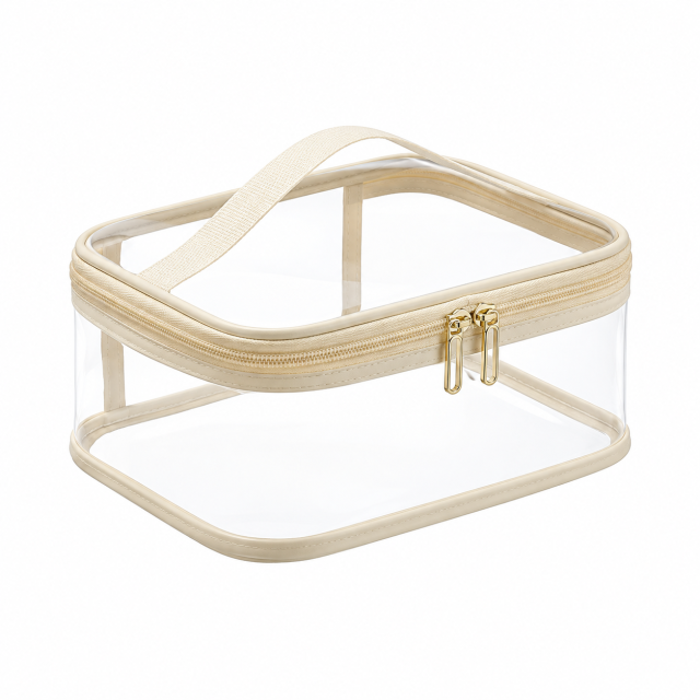 Clear PVC Zippered Travel Toiletry Makeup Bag