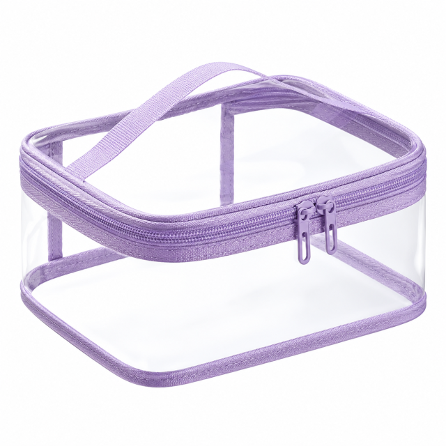 Clear PVC Zippered Travel Toiletry Makeup Bag