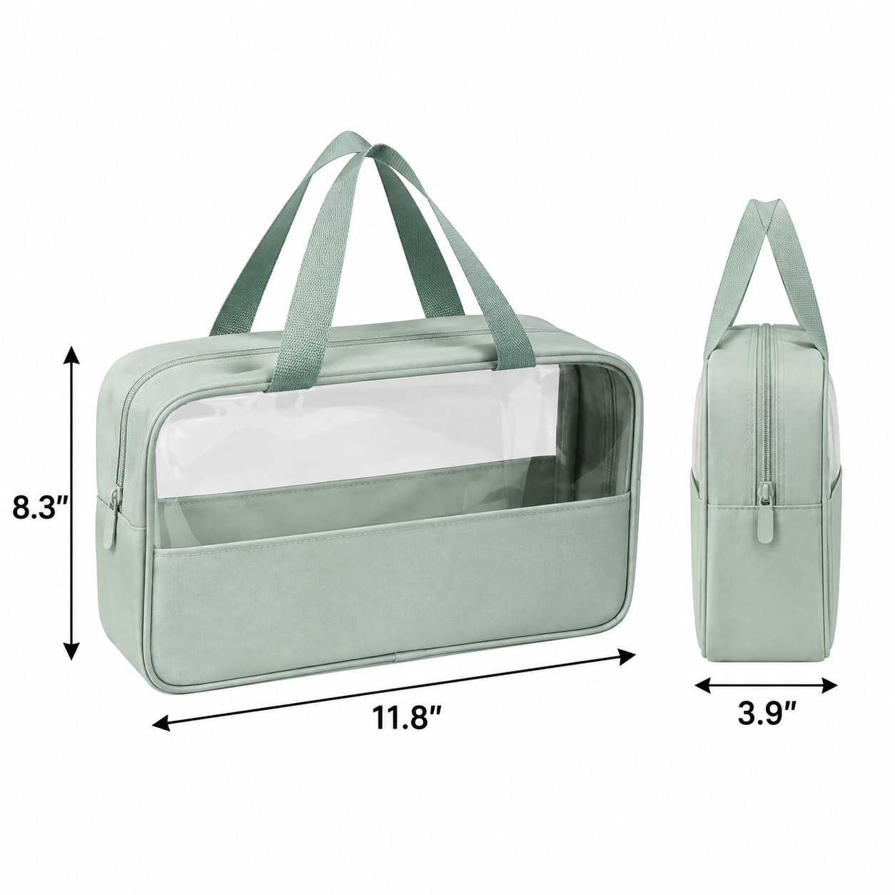 Clear PVC and PU Leather Travel Makeup Bag