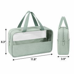 Clear PVC and PU Leather Travel Makeup Bag