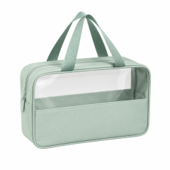 Clear PVC and PU Leather Travel Makeup Bag