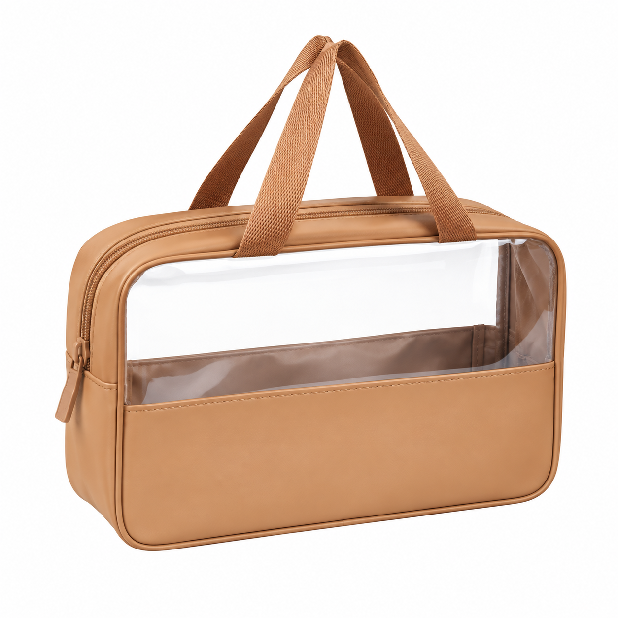 Clear PVC and PU Leather Travel Makeup Bag