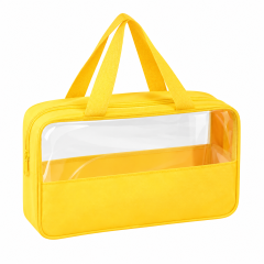Clear PVC and PU Leather Travel Makeup Bag