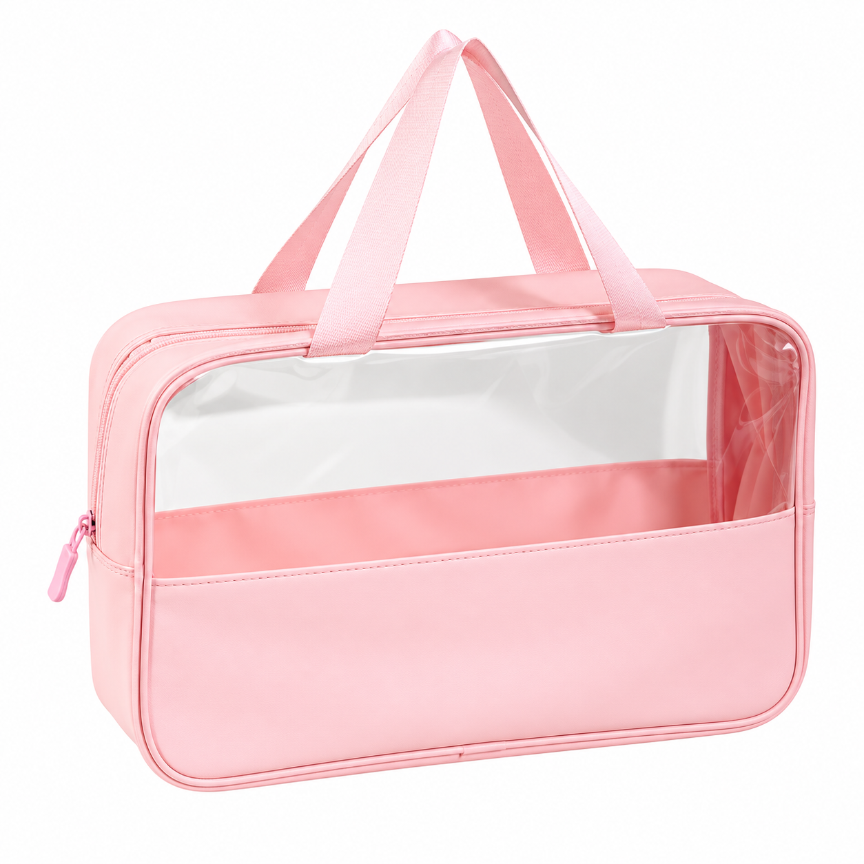 Clear PVC and PU Leather Travel Makeup Bag