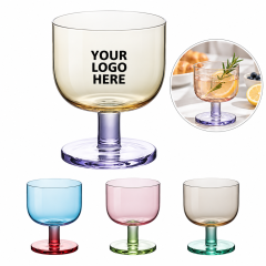 Colored Short-Stem Glass Goblet