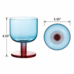Colored Short-Stem Glass Goblet