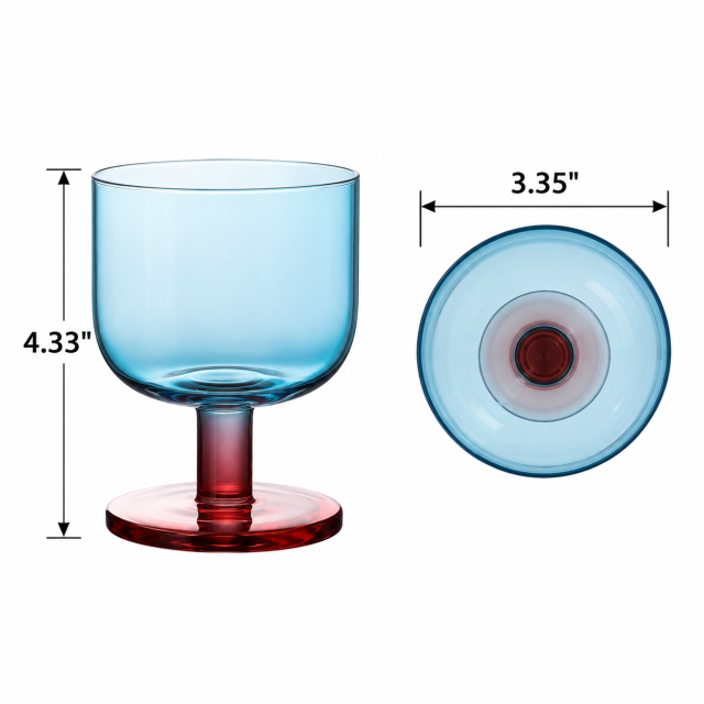 Colored Short-Stem Glass Goblet