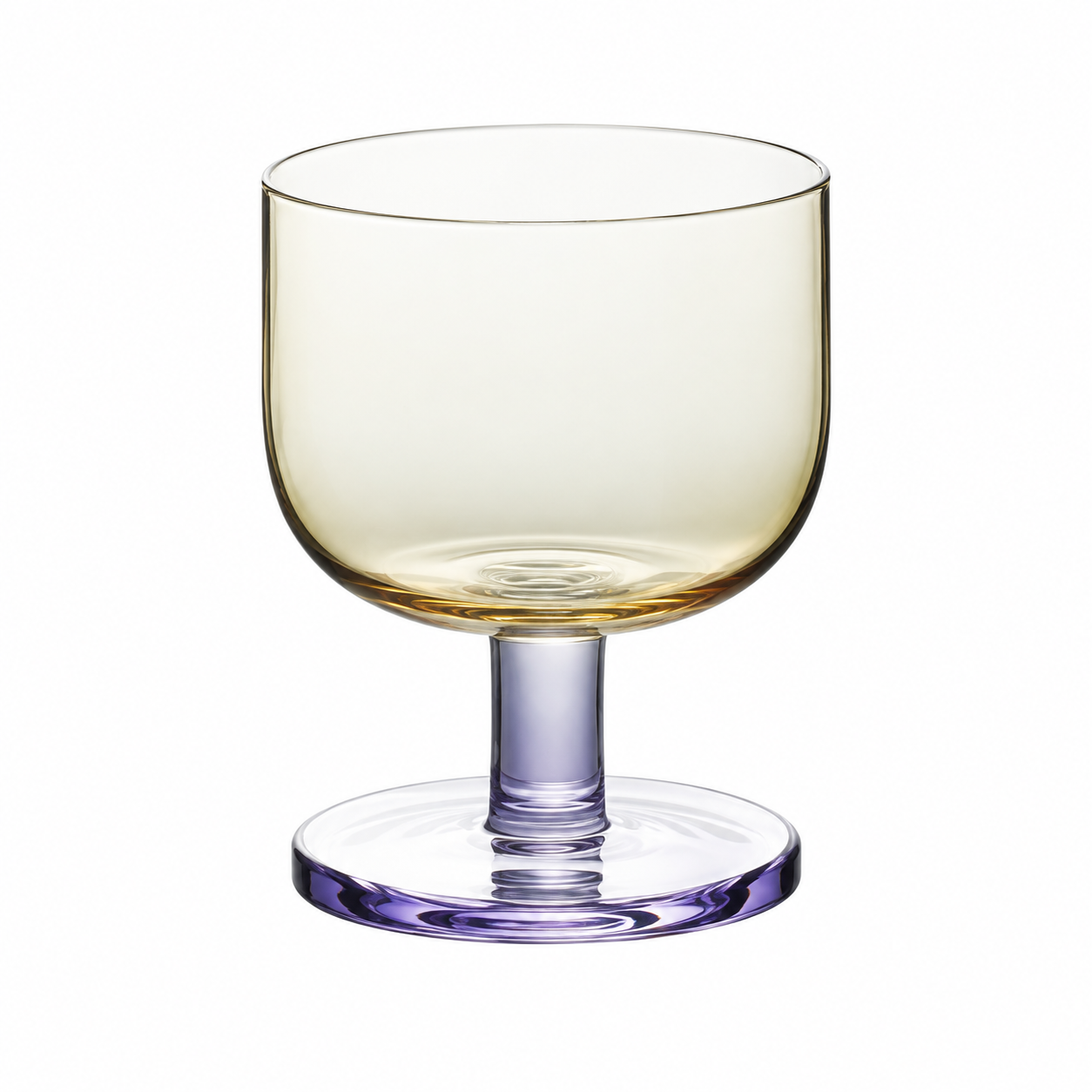 Colored Short-Stem Glass Goblet