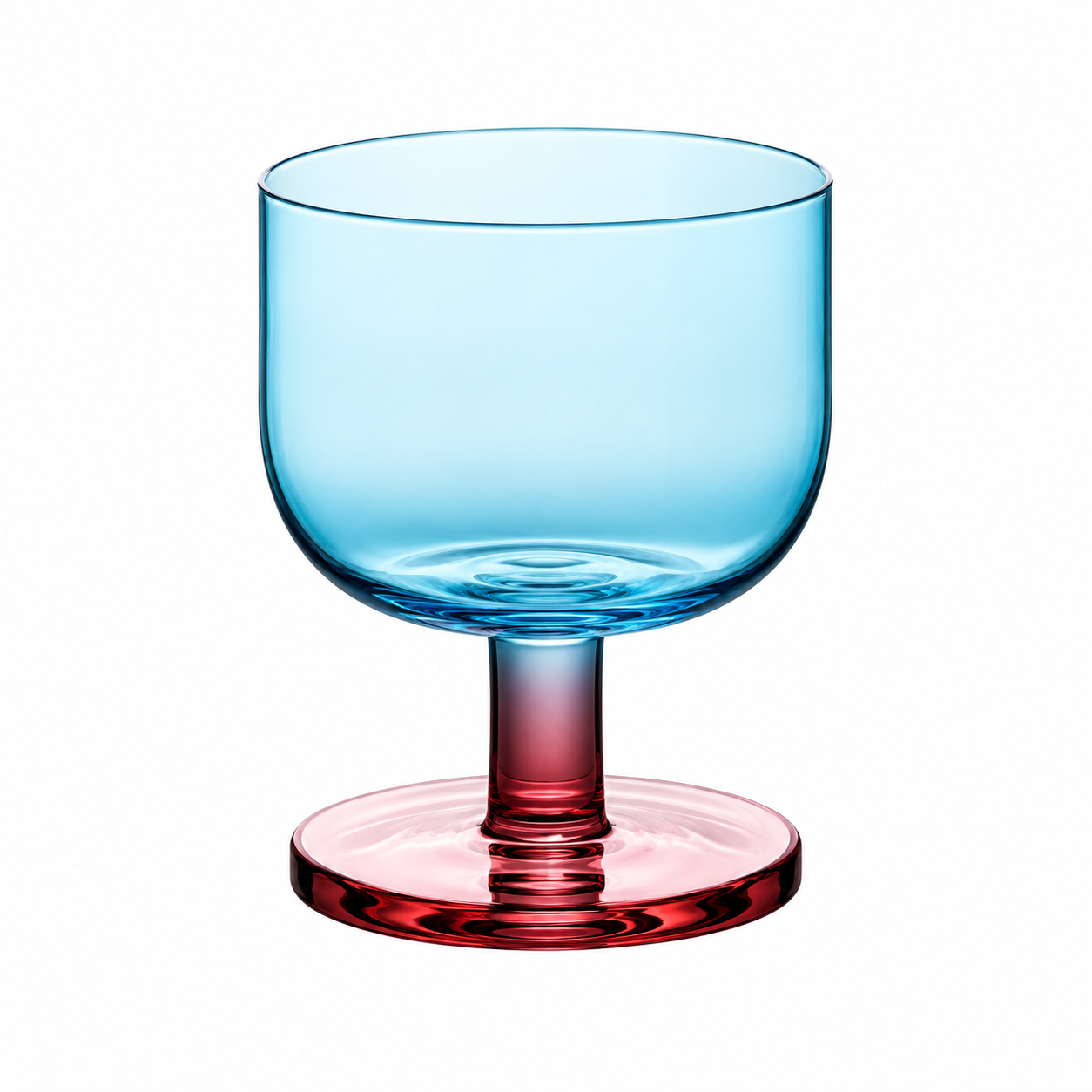 Colored Short-Stem Glass Goblet