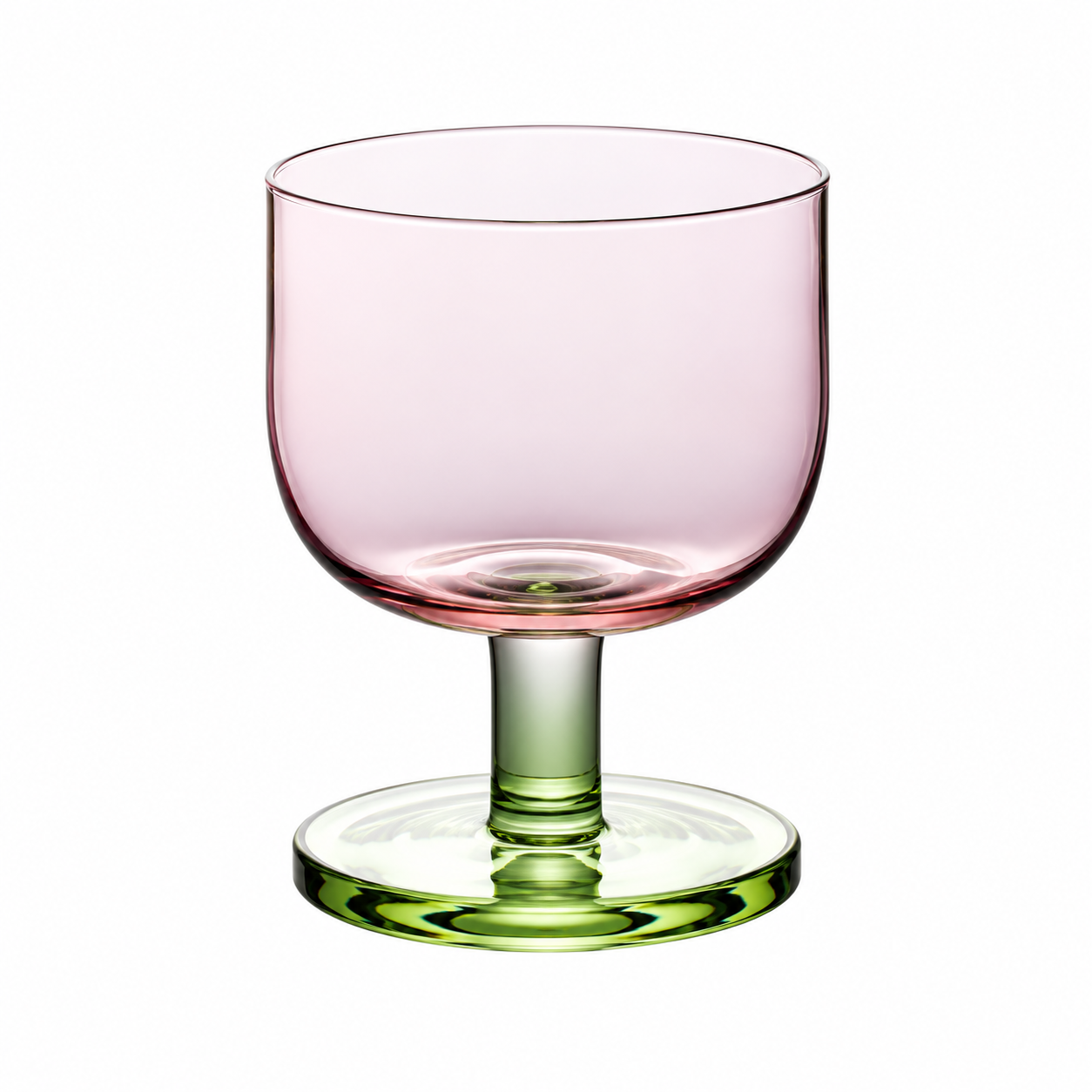 Colored Short-Stem Glass Goblet