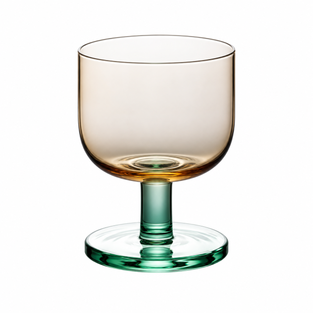 Colored Short-Stem Glass Goblet