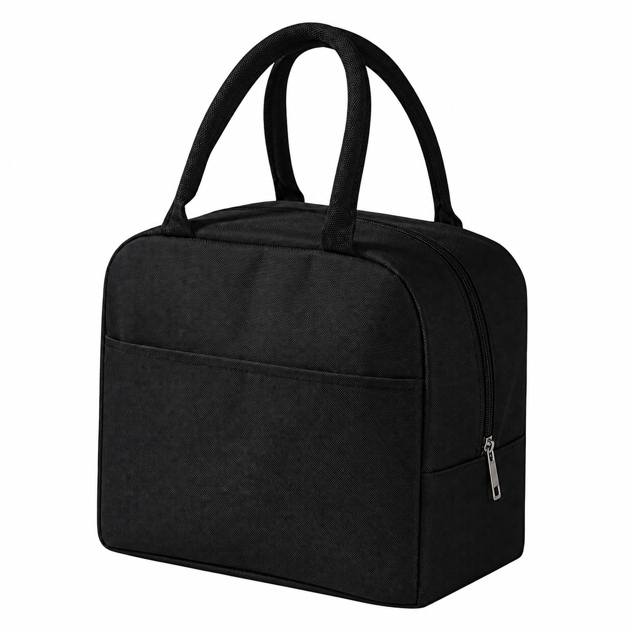 Compact Insulated Oxford Lunch Bag With Front Pocket