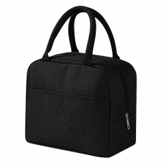 Compact Insulated Oxford Lunch Bag With Front Pocket