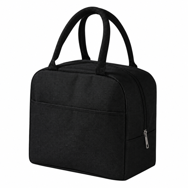 Compact Insulated Oxford Lunch Bag With Front Pocket