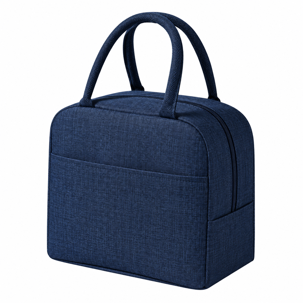 Compact Insulated Oxford Lunch Bag With Front Pocket