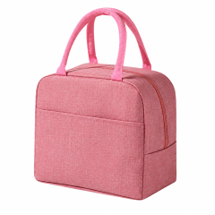 Compact Insulated Oxford Lunch Bag With Front Pocket