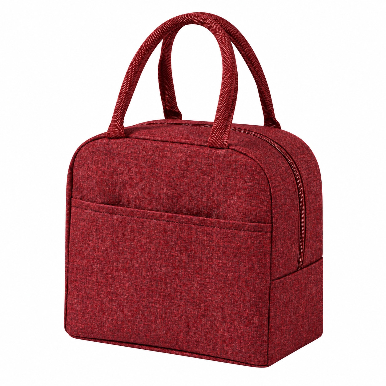 Compact Insulated Oxford Lunch Bag With Front Pocket