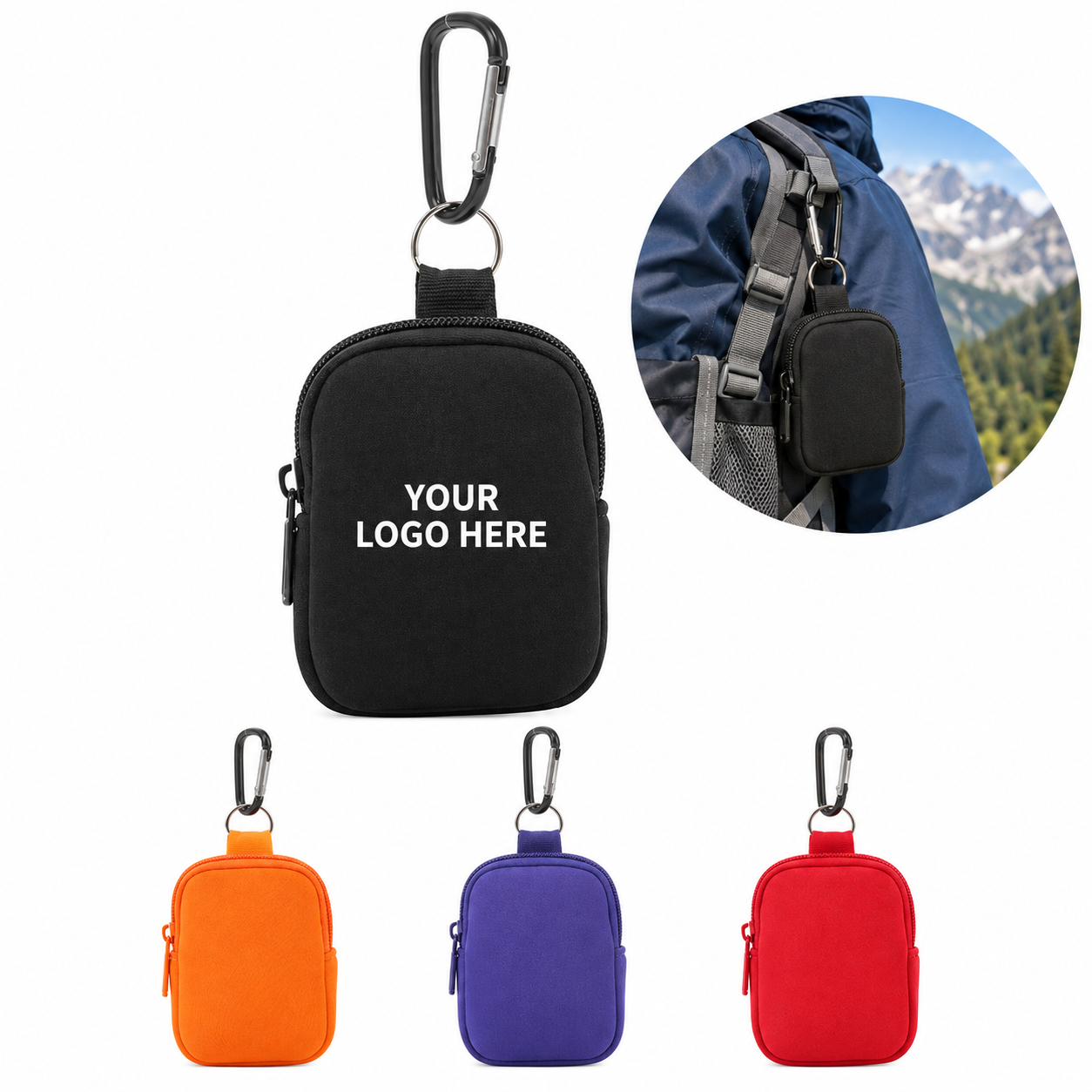 Compact Nylon Outdoor Keychain Wallet Pouch