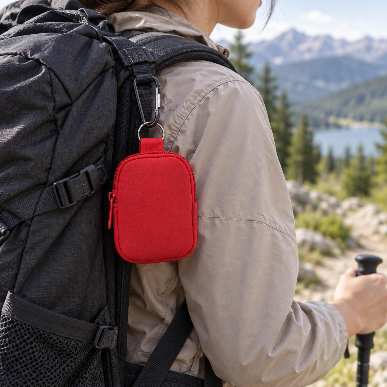 Compact Nylon Outdoor Keychain Wallet Pouch