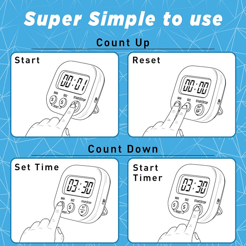 Digital Kitchen Timer With Magnetic Back