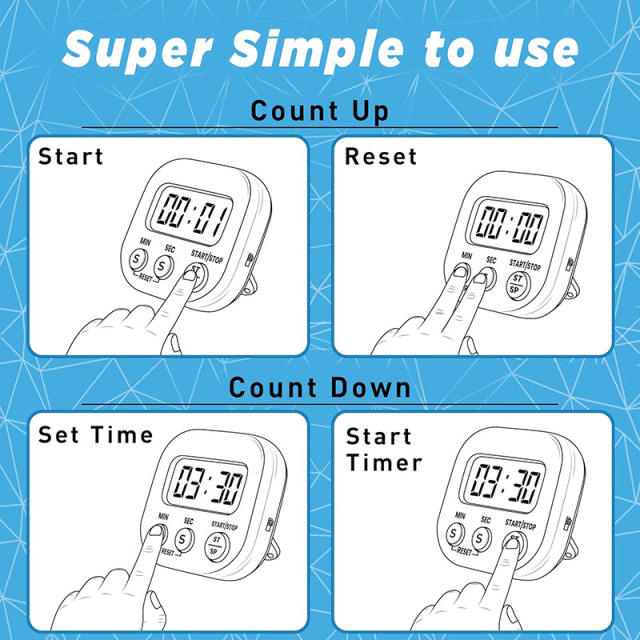 Digital Kitchen Timer With Magnetic Back
