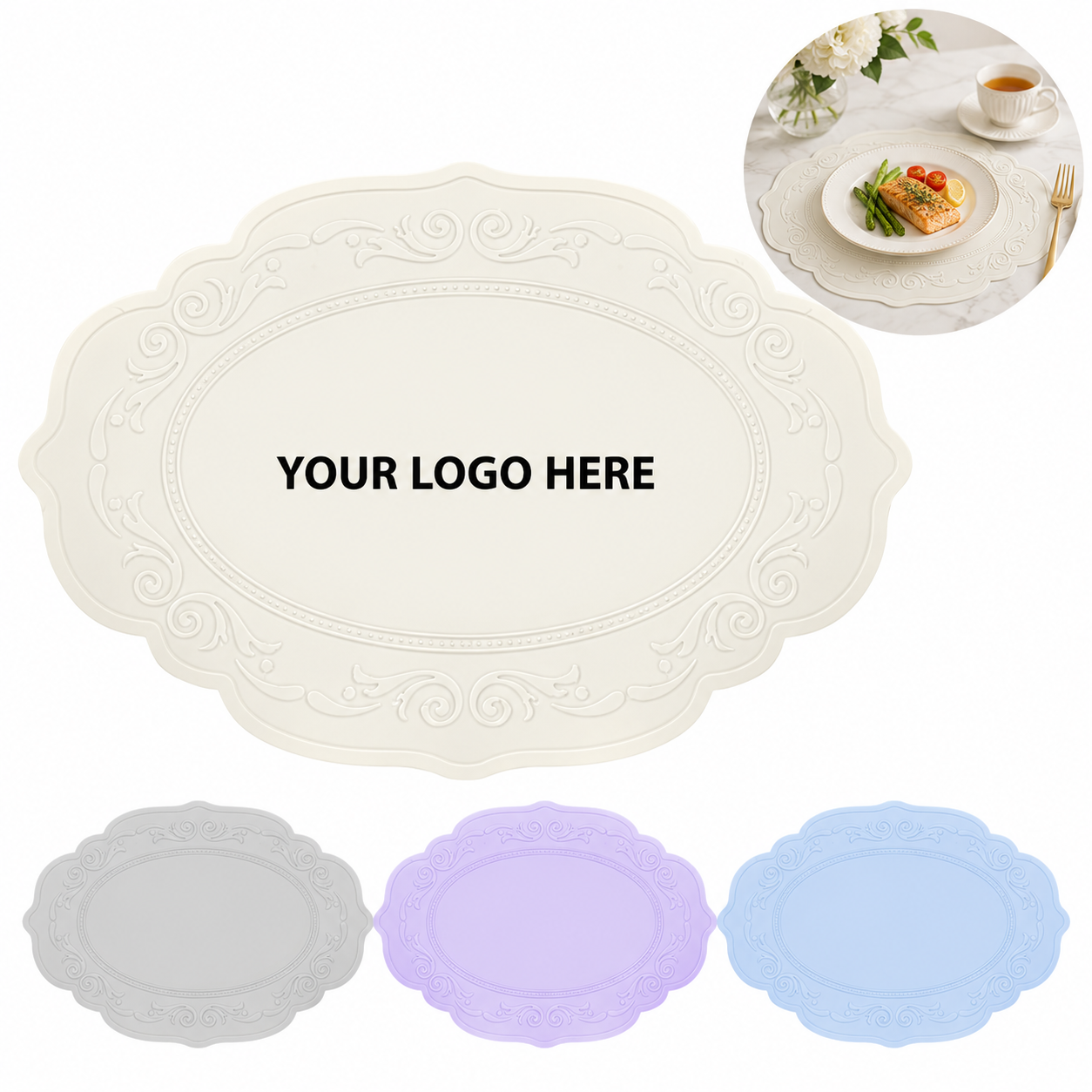 European Vintage Embossed Silicone Placemat