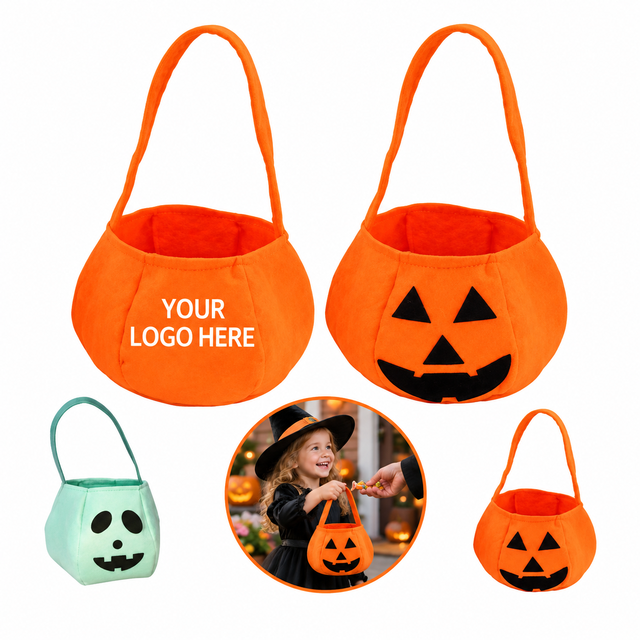 Halloween Pumpkin Non-Woven Candy Tote Bag