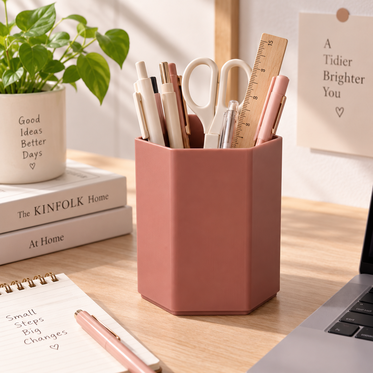 Hexagonal Large Capacity Plastic Pen Holder