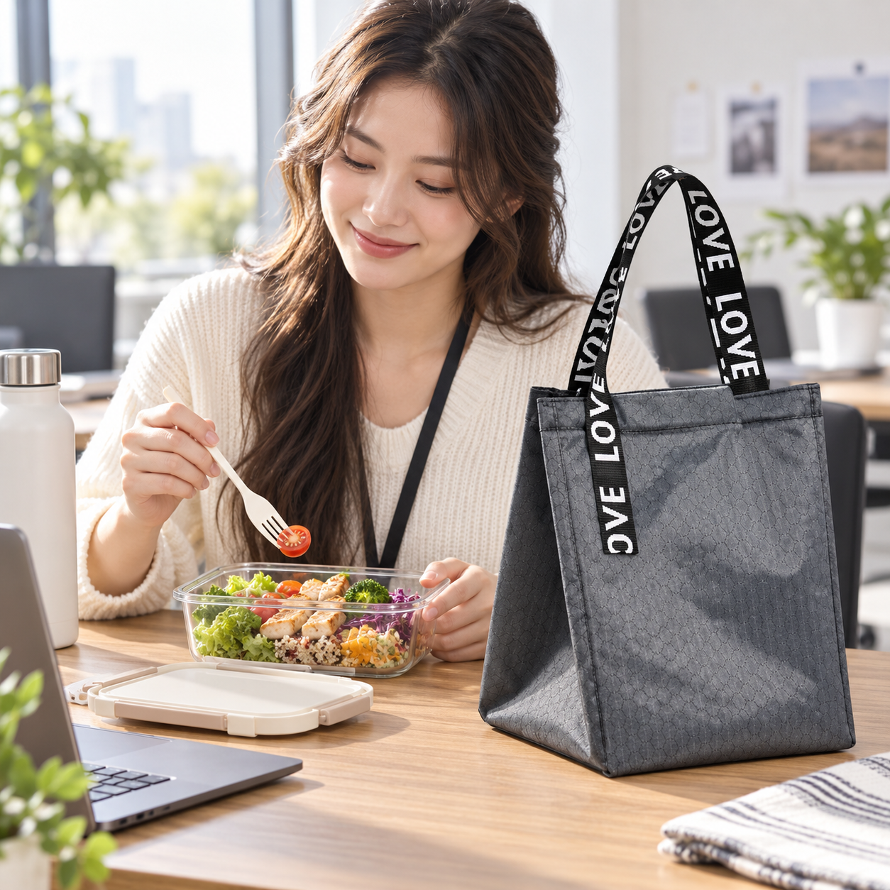 Insulated Oxford Lunch Tote With Aluminum Foil Lining