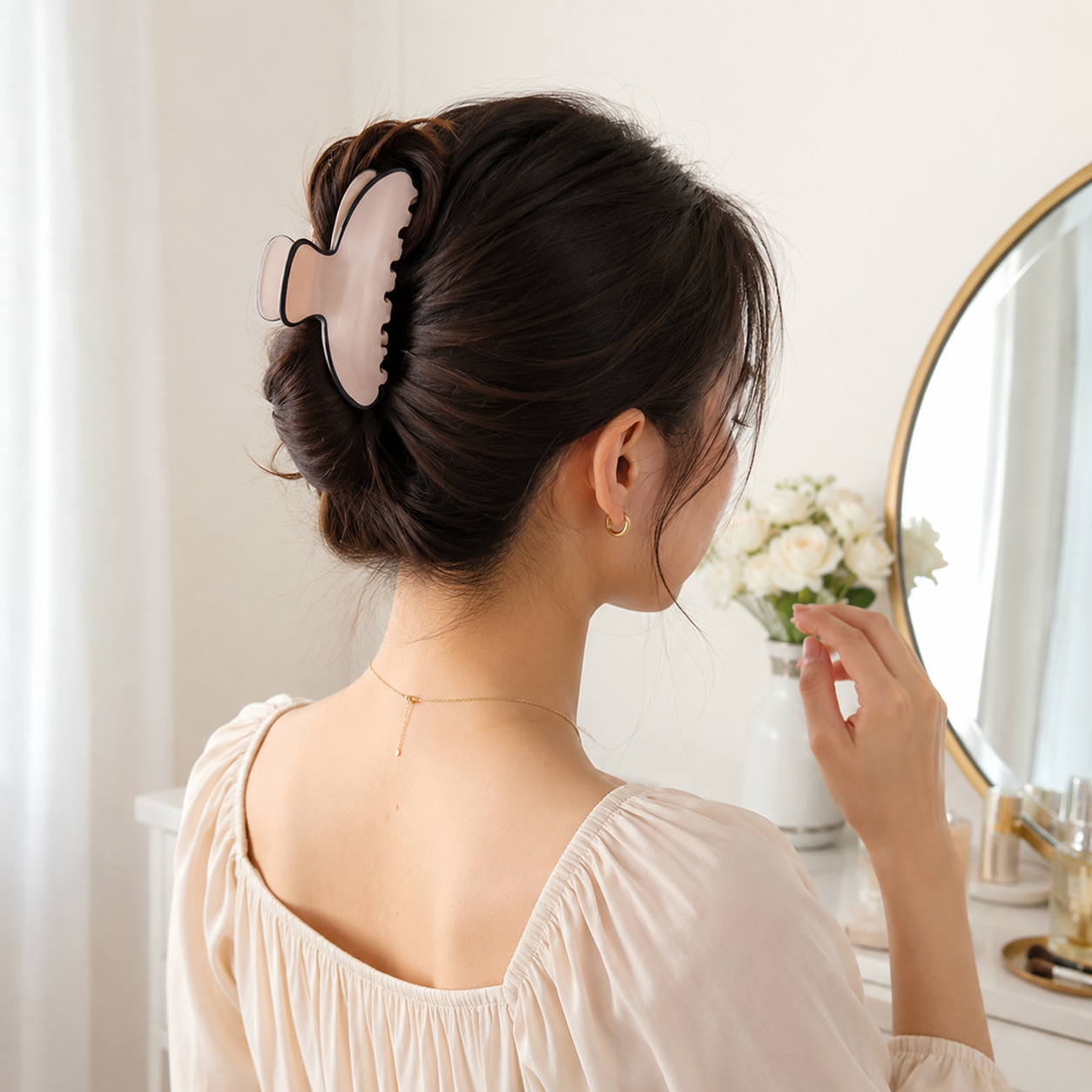 Large Acrylic Hair Claw Clips Full Color Print