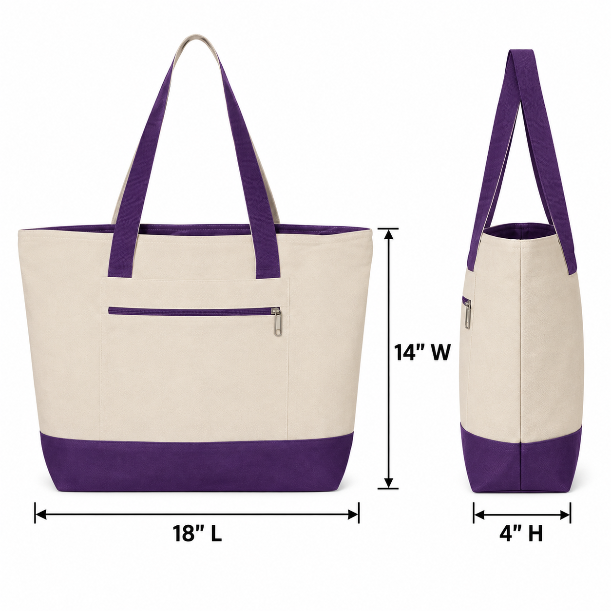 Large Capacity Reinforced Canvas Tote Bag