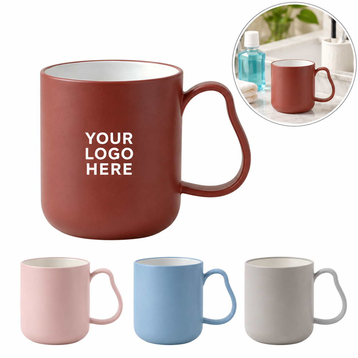 Lightweight PP Mouthwash Cup With Anti-Slip Handle