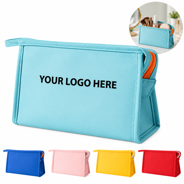 Multi-Compartment Polyester Travel Makeup Bag