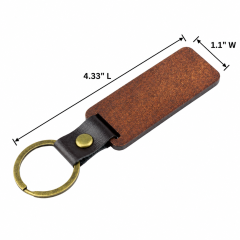 Natural Beech Wood Keychain With Metal Ring