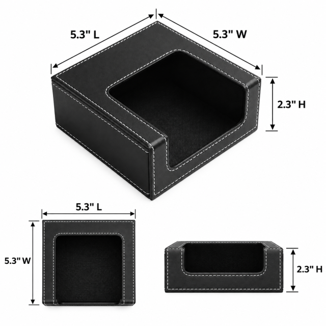 PU Leather Square Tissue Box Cover