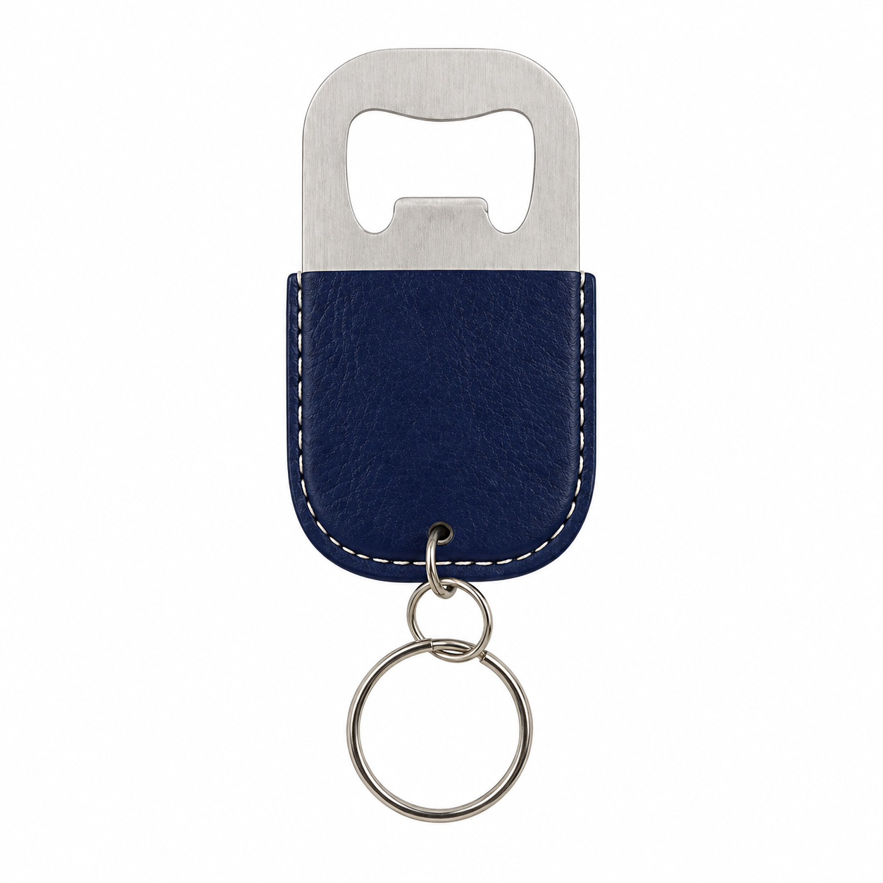 PU Leather Wrapped Stainless Steel Keychain Bottle Opener