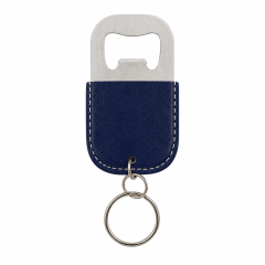 PU Leather Wrapped Stainless Steel Keychain Bottle Opener