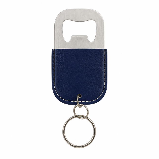 PU Leather Wrapped Stainless Steel Keychain Bottle Opener