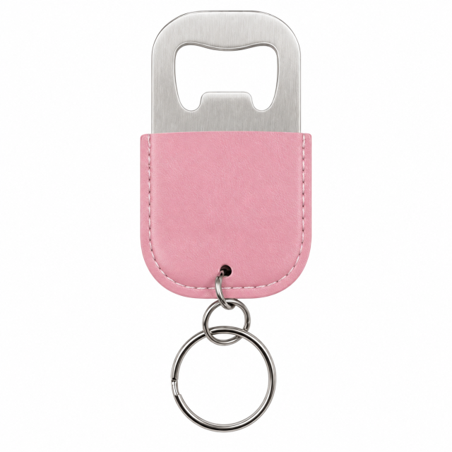 PU Leather Wrapped Stainless Steel Keychain Bottle Opener